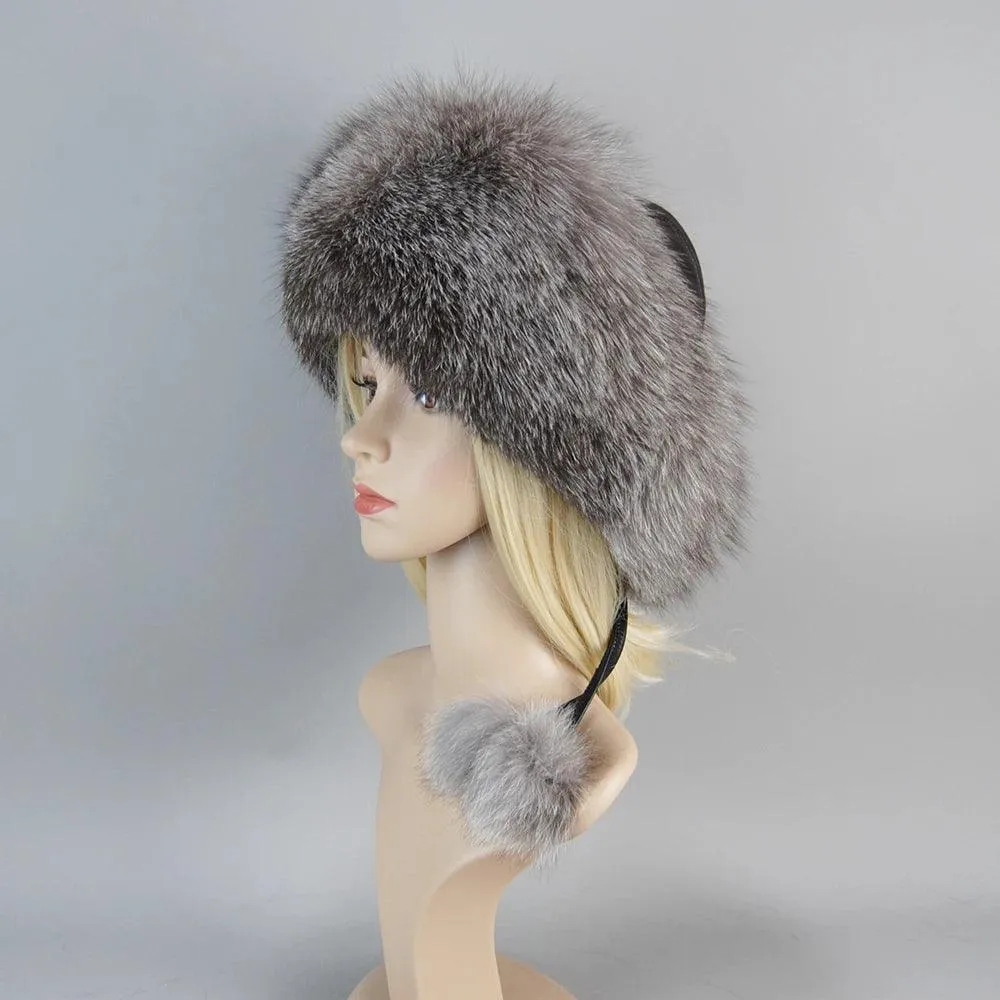 2024 Winter Fashion Women's Fox Fur Hat with Earmuffs - Natural Warmth