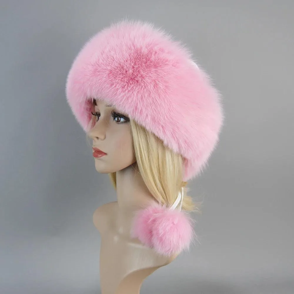 2024 Winter Fashion Women's Fox Fur Hat with Earmuffs - Natural Warmth