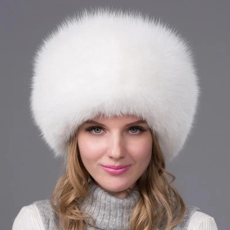 2024 Winter Fashion Women's Fox Fur Hat with Earmuffs - Natural Warmth