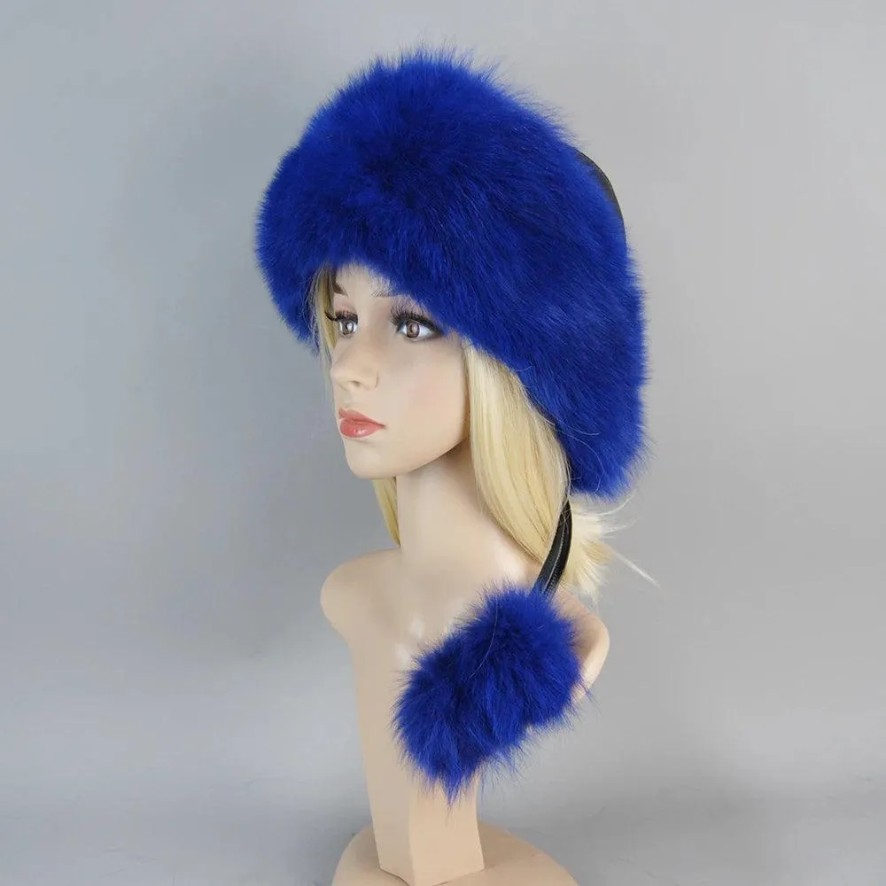 2024 Winter Fashion Women's Fox Fur Hat with Earmuffs - Natural Warmth
