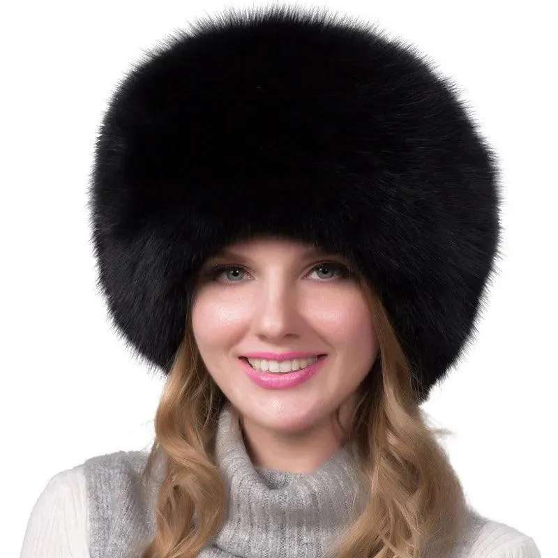 2024 Winter Fashion Women's Fox Fur Hat with Earmuffs - Natural Warmth