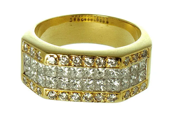 3.50 ct Princess & Round Diamond Band Ring