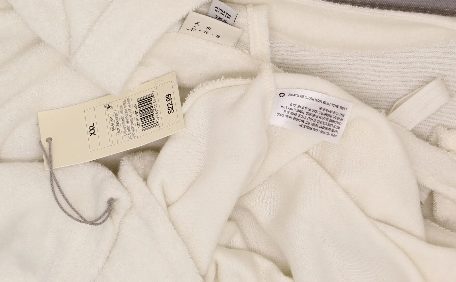 A New Day Women's Cozy Leisure Shirt Top Cream XXL