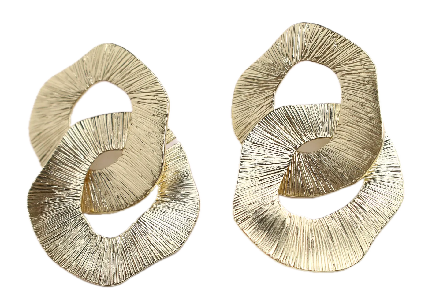 Abstract Streak Chain Earrings - Gold
