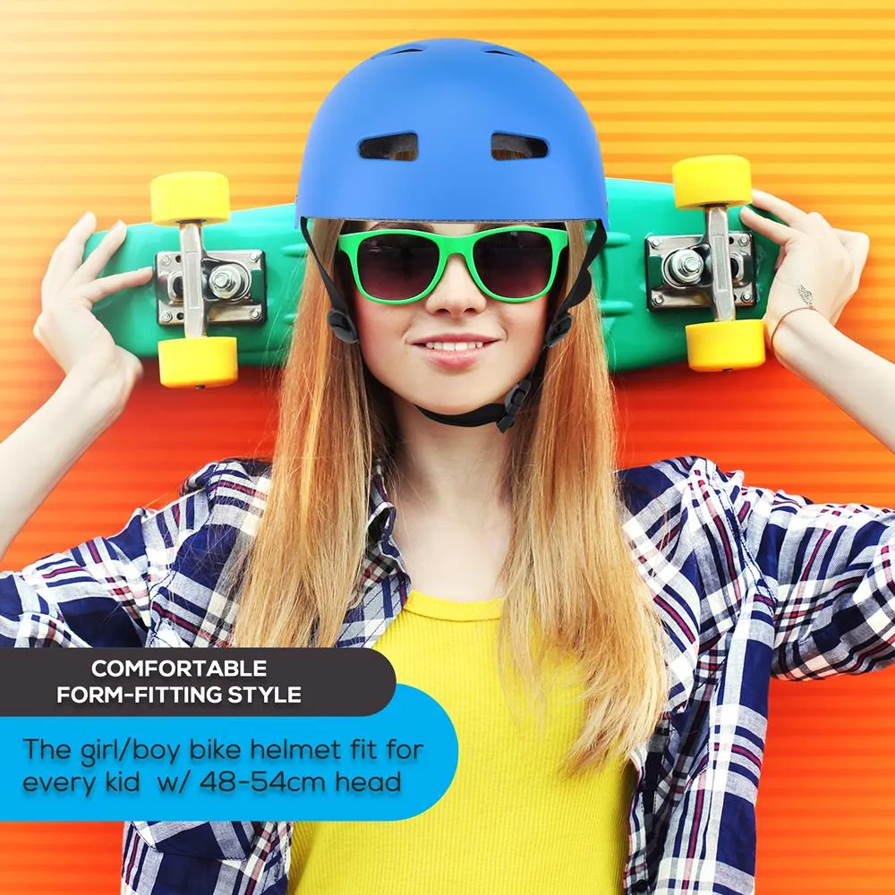 Adjustable Sports Safety Helmet - Dual Certified Cpsc Multi-Sport Impact Protection Helmet For Children And Adults, Includes Travel Bag (Blue)