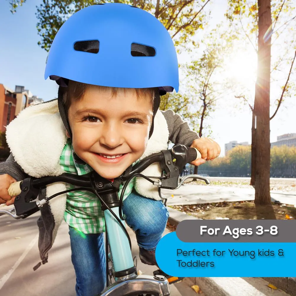 Adjustable Sports Safety Helmet - Dual Certified Cpsc Multi-Sport Impact Protection Helmet For Children And Adults, Includes Travel Bag (Blue)