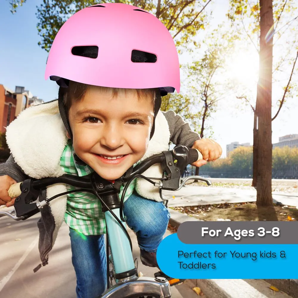 Adjustable Sports Safety Helmet - Dual Certified Cpsc Multi-Sport Impact Protection Helmet For Children And Adults, Includes Travel Bag (Pink)