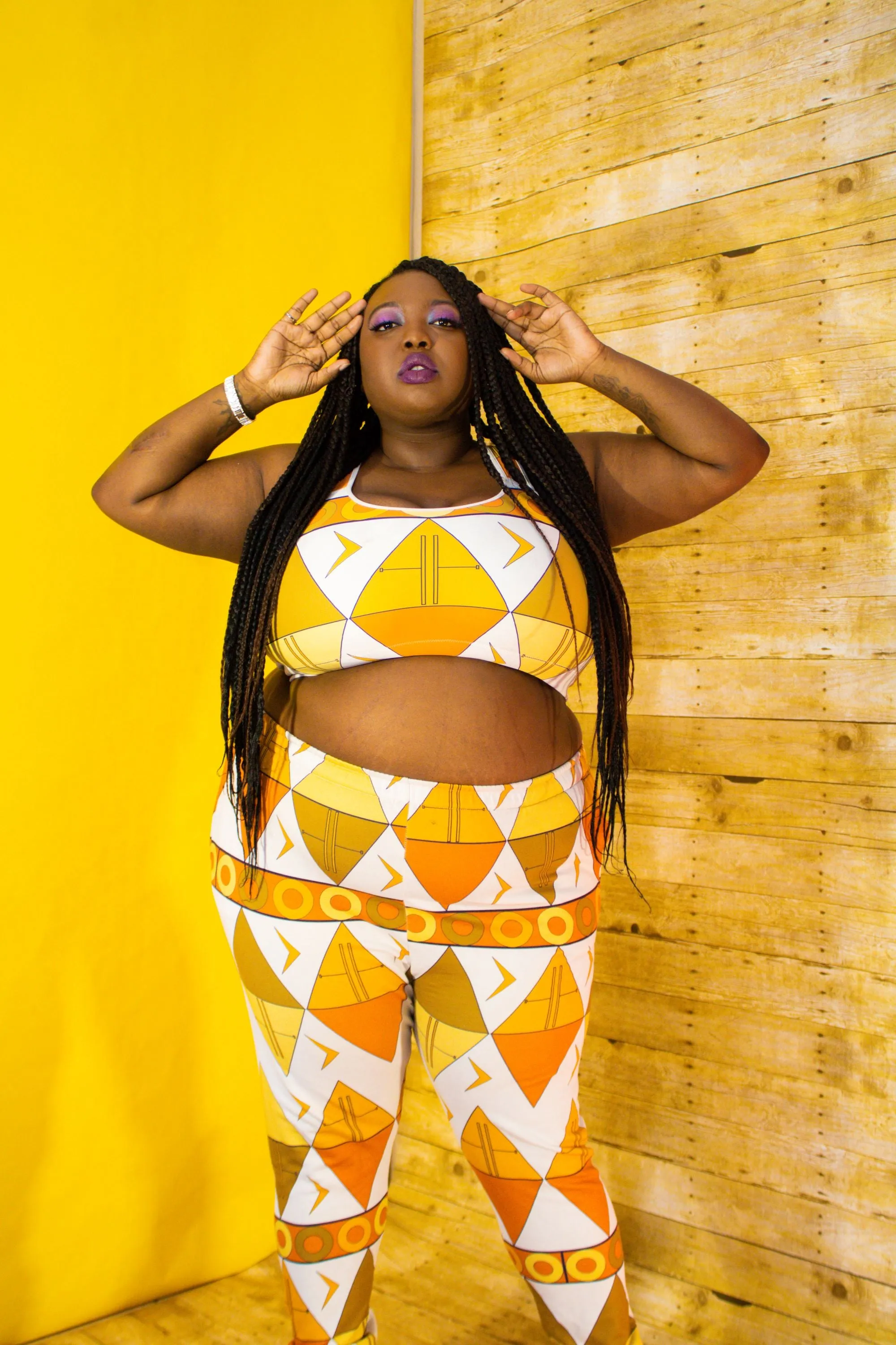African Tribal Print Sports bra - Earthy/White