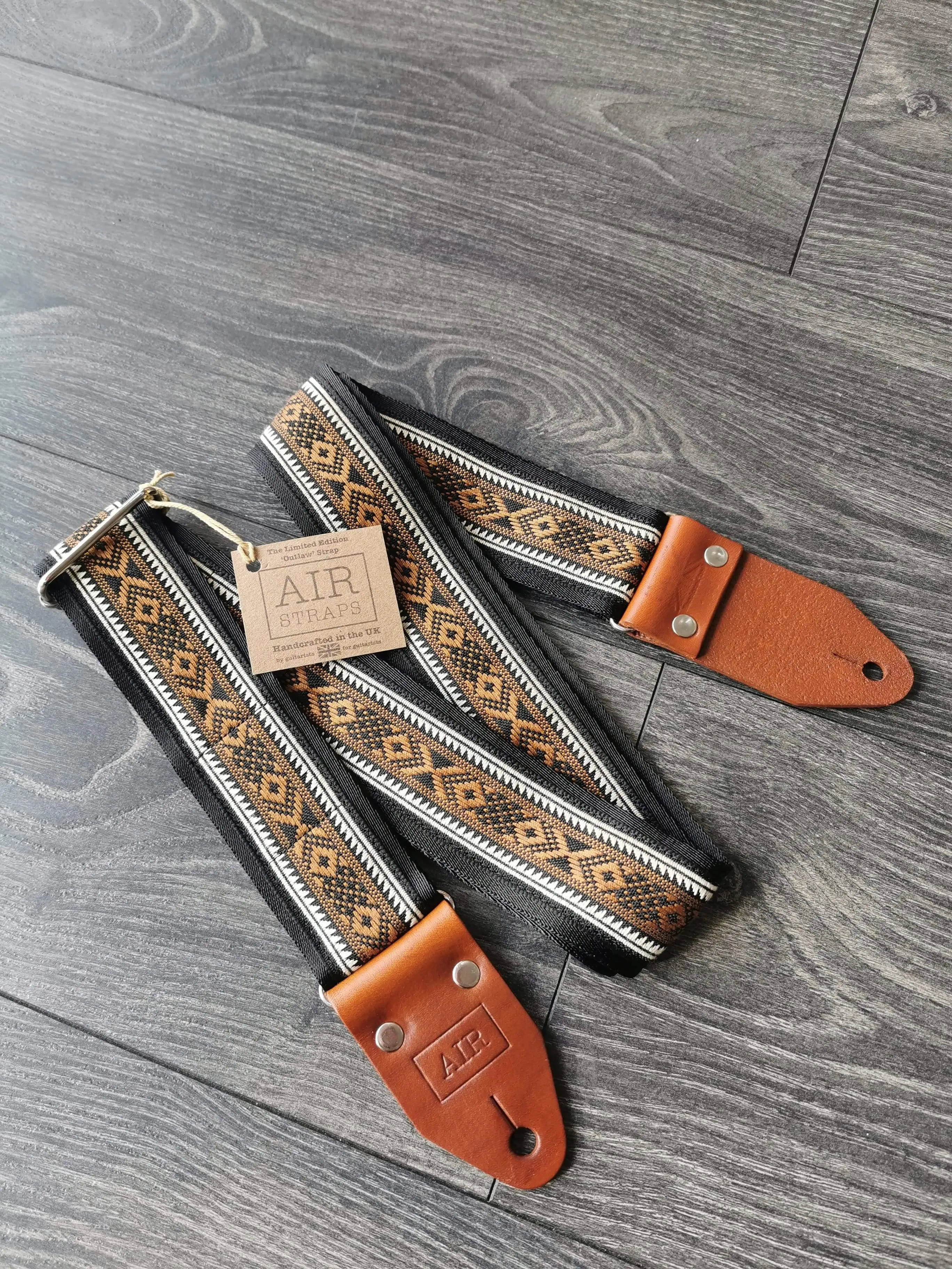AIR Outlaw Premium handcrafted Boutique Guitar Straps made in the UK.