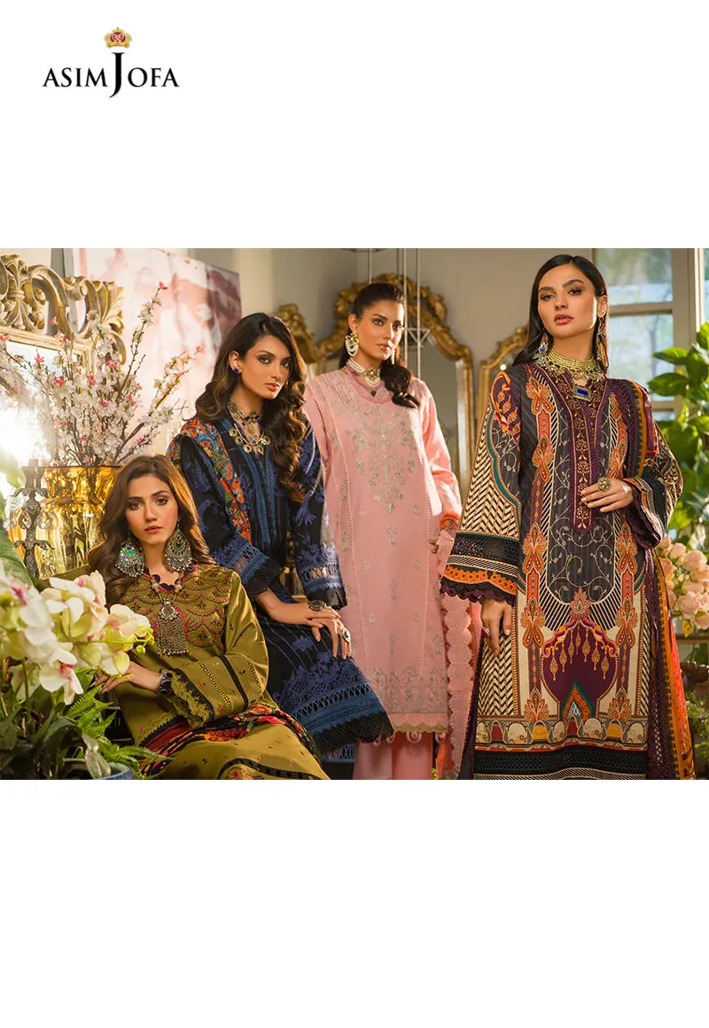AJPR-34 | Asim Jofa Prints Rania Collection 2022 | Unstitched Embroidered Lawn Suits