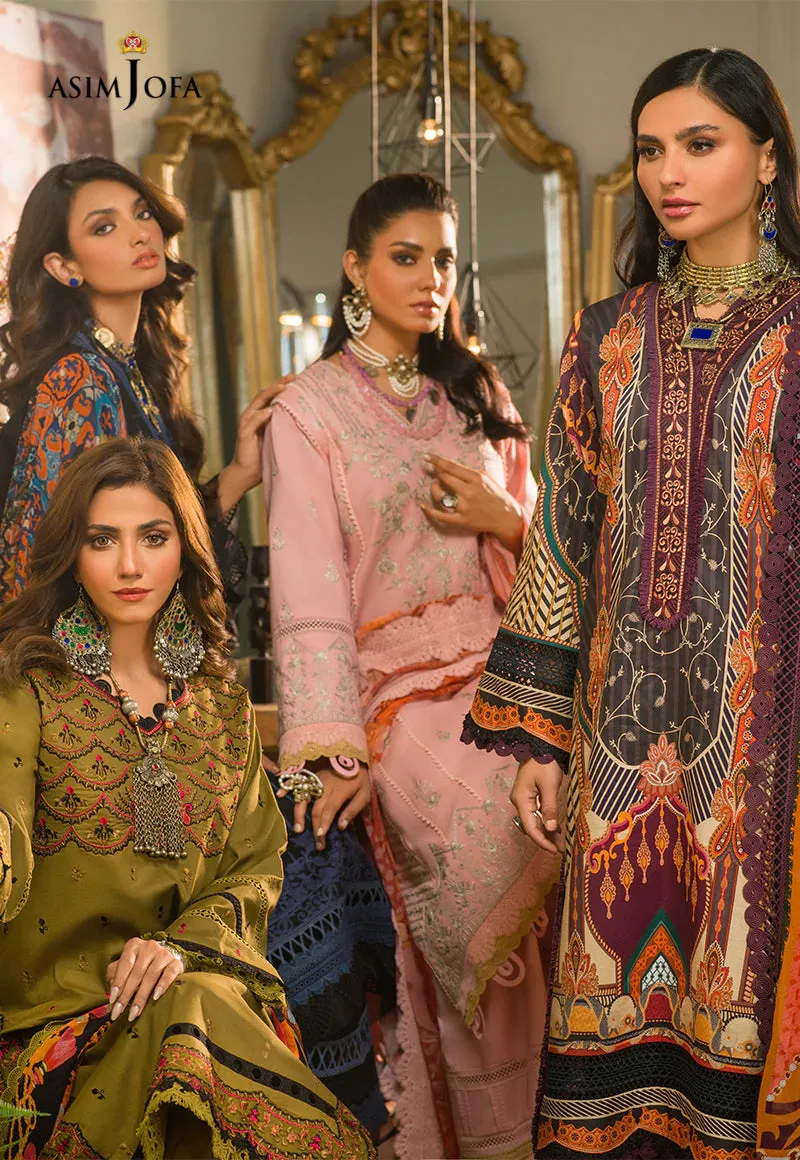 AJPR-34 | Asim Jofa Prints Rania Collection 2022 | Unstitched Embroidered Lawn Suits