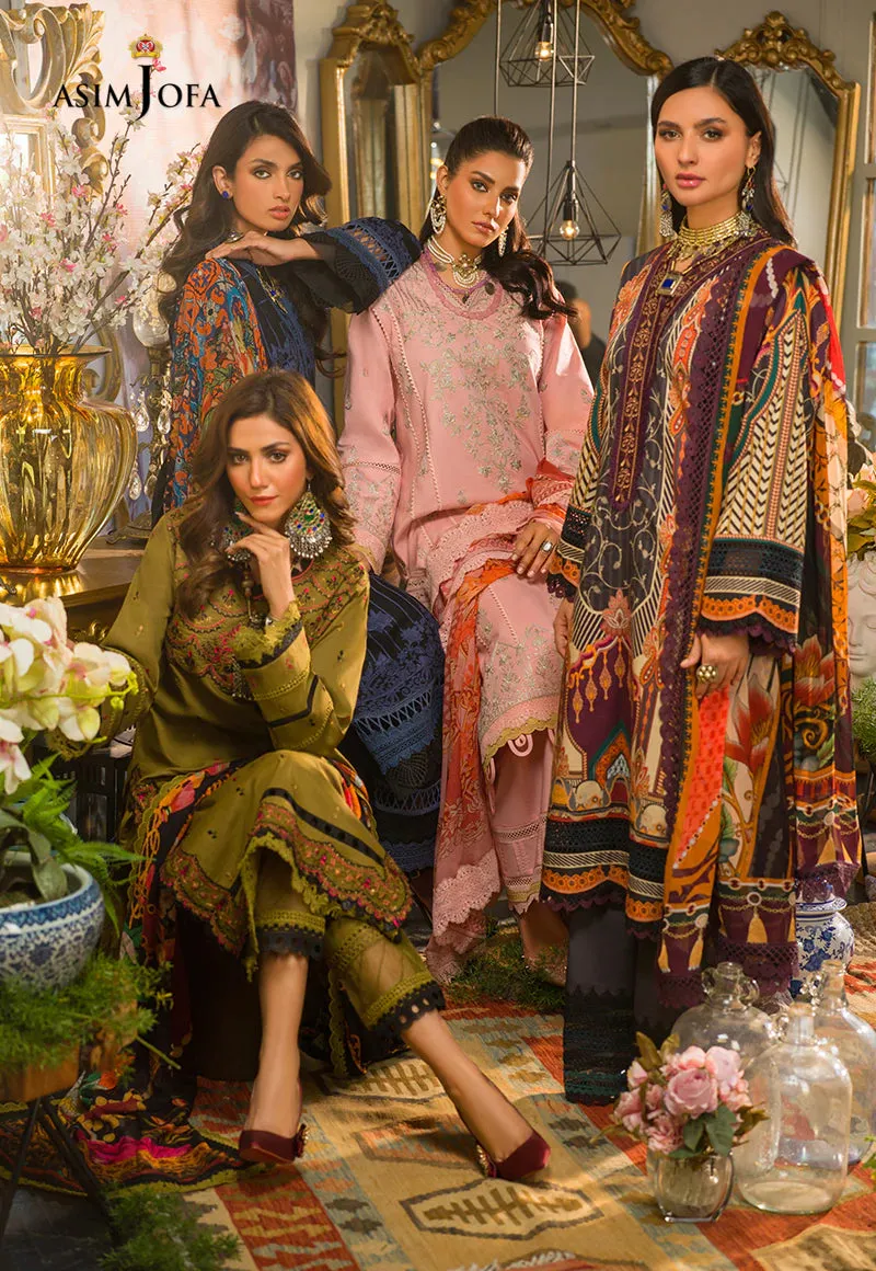 AJPR-34 | Asim Jofa Prints Rania Collection 2022 | Unstitched Embroidered Lawn Suits