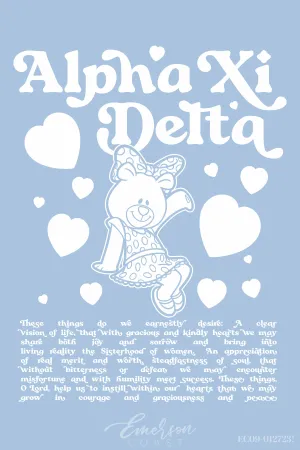 Alpha Xi Delta Teddy Bear Crewneck