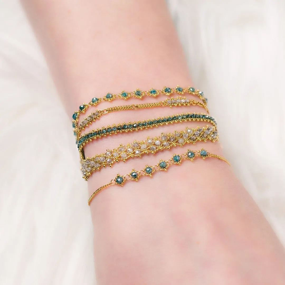 Amáli Blue Diamond Petite Textile Bracelet