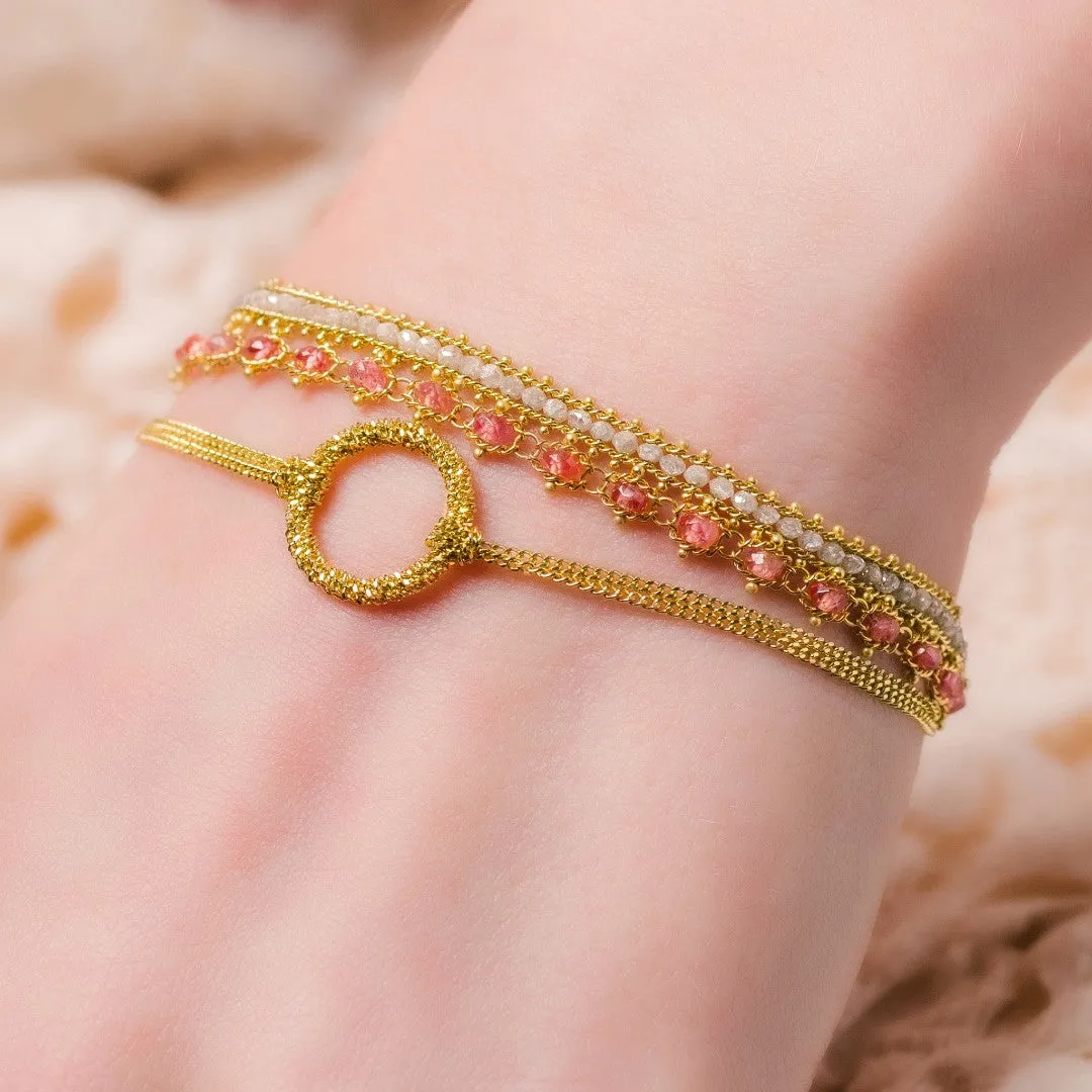 Amáli Silver Diamond Textile Row Bracelet