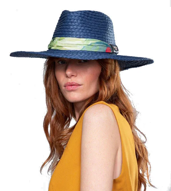 Anekke Navy Blue Raffia Straw Hat