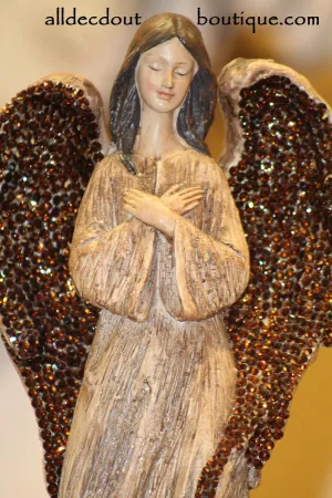 Angel Embellished | 18" Smoked Topaz Crystals