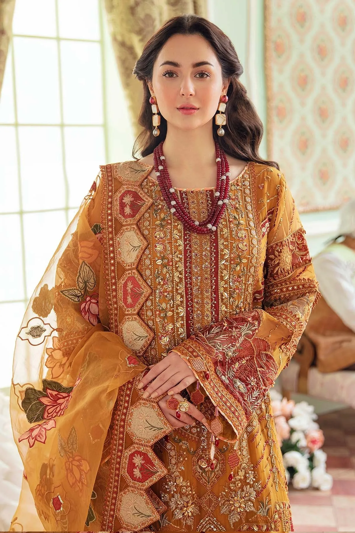 ARABELLA NL-25 | Nureh The Secret Garden Luxury Formals Collection 2022 | Unstitched Embroidered Chiffon Suits