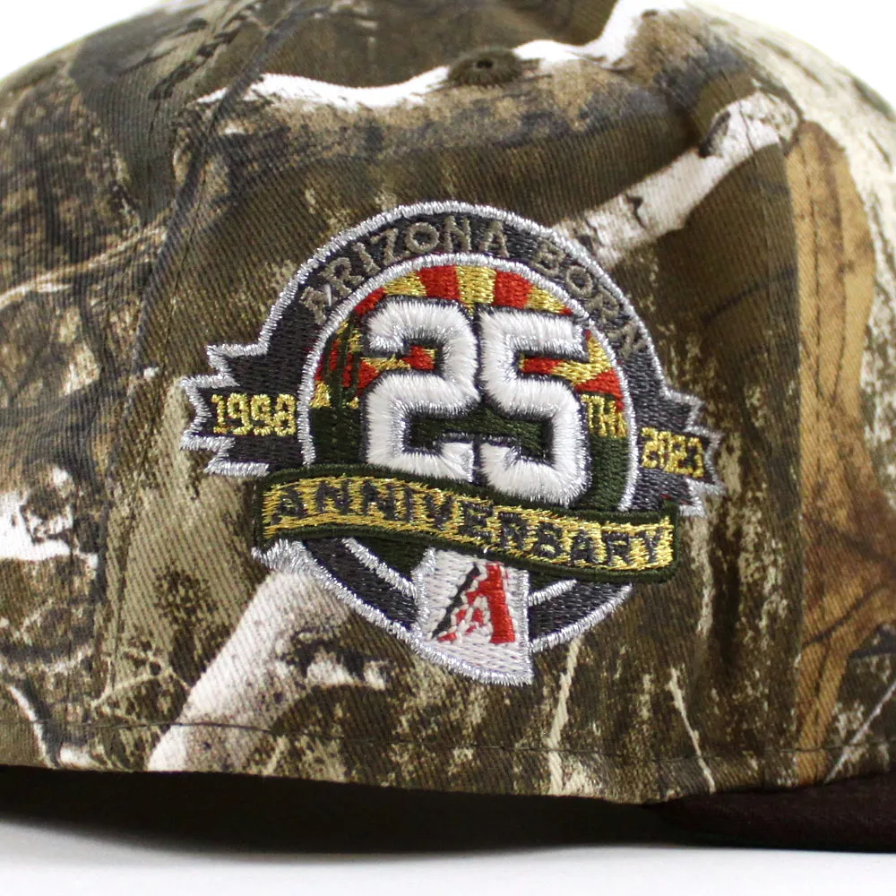 Arizona Diamondbacks (Los Diamondbacks) Arizona Born 25Th Anniversary New Era 59Fifty Fitted Hat (RealTree Camo BurntWood Green Under Brim)