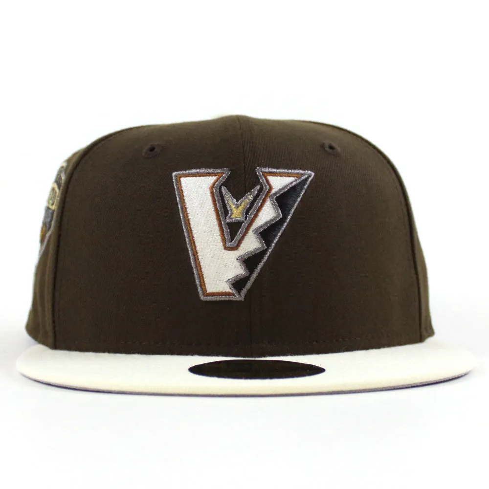 Arizona Diamondbacks Upside Down 1998 Inaugural Season New Era 59Fifty Fitted Hat (Walnut Chrome White Gray Under Brim)