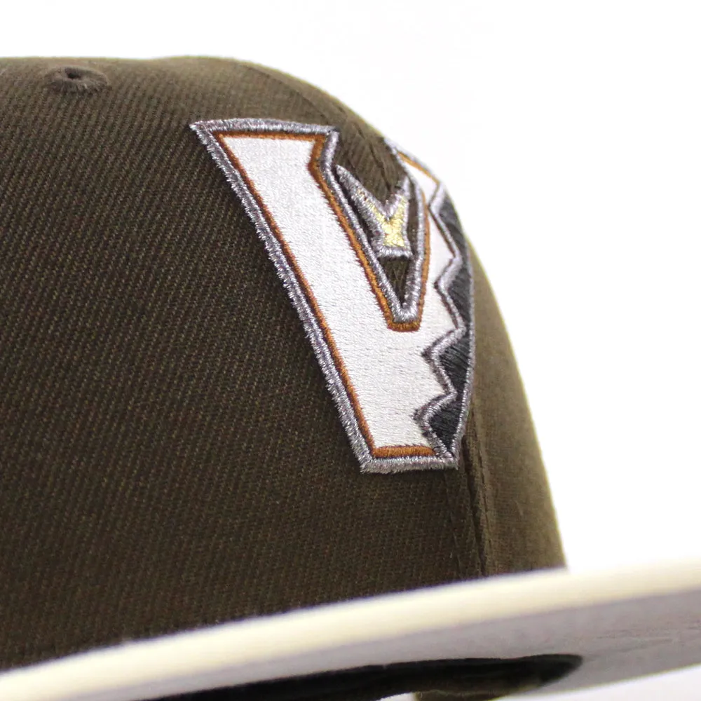 Arizona Diamondbacks Upside Down 1998 Inaugural Season New Era 59Fifty Fitted Hat (Walnut Chrome White Gray Under Brim)