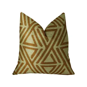 Arrow Maze Cream and Brown Handmade Luxury Pillow