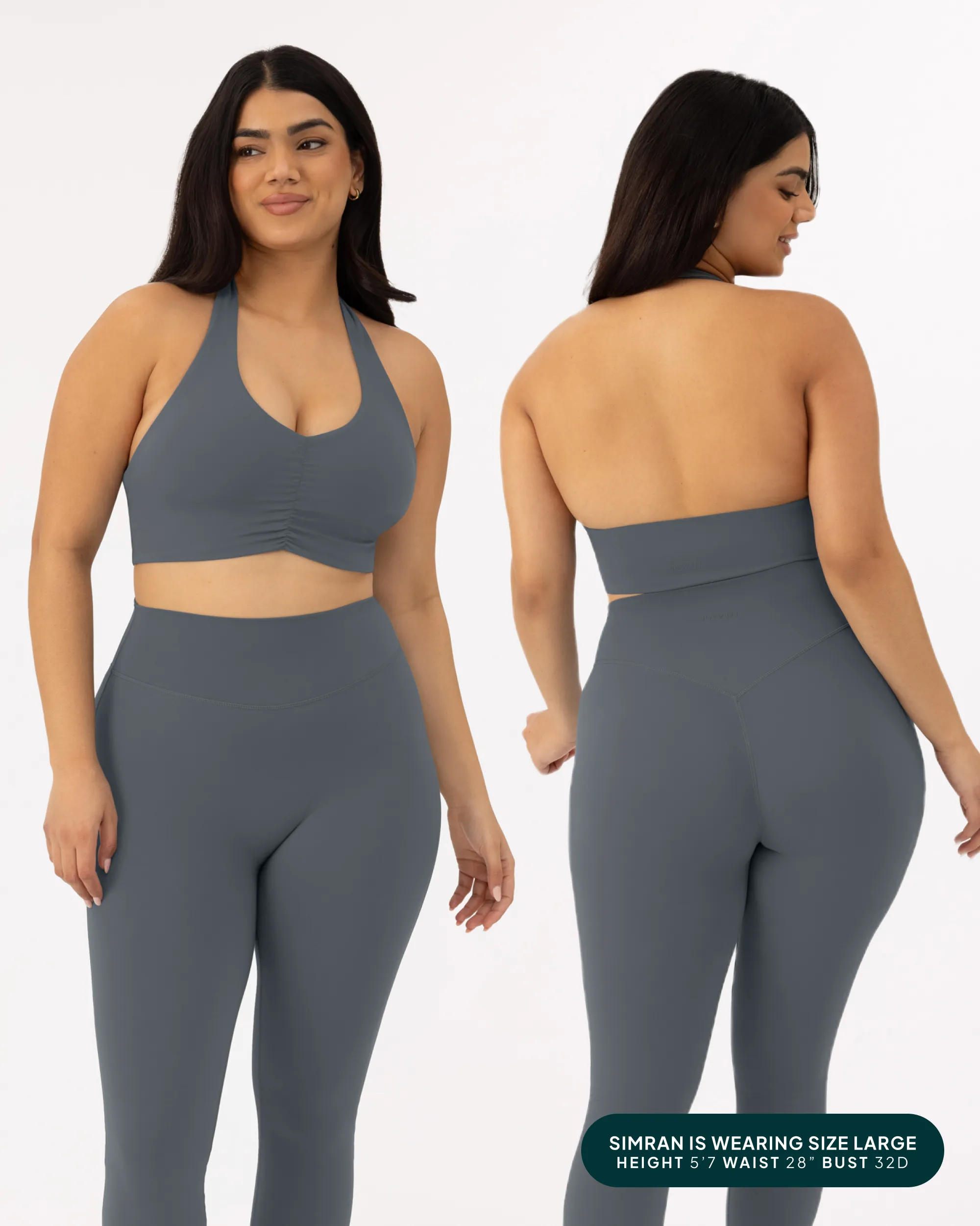 Athleisure Scrunch Halter Low-Support Sports Bra