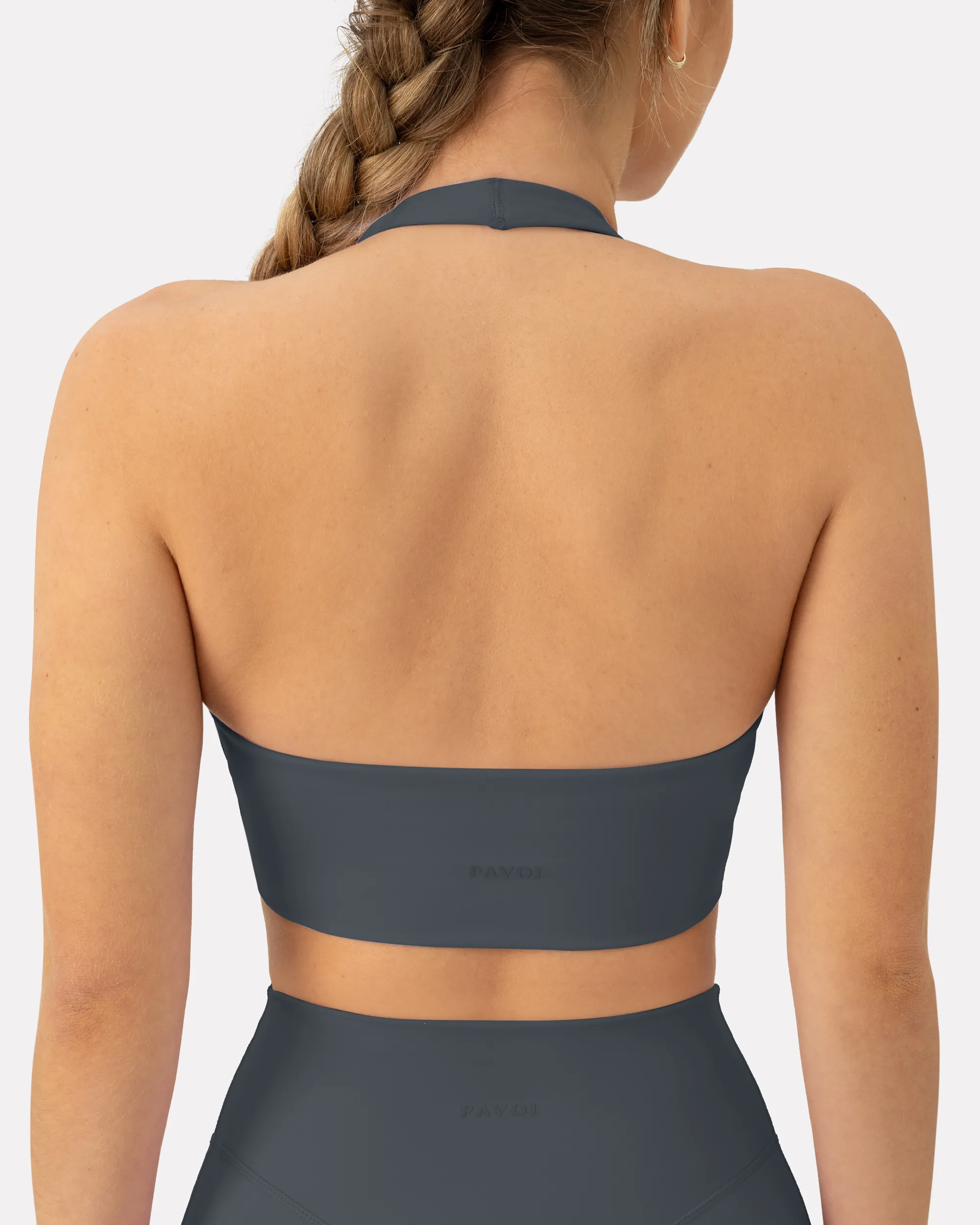 Athleisure Scrunch Halter Low-Support Sports Bra