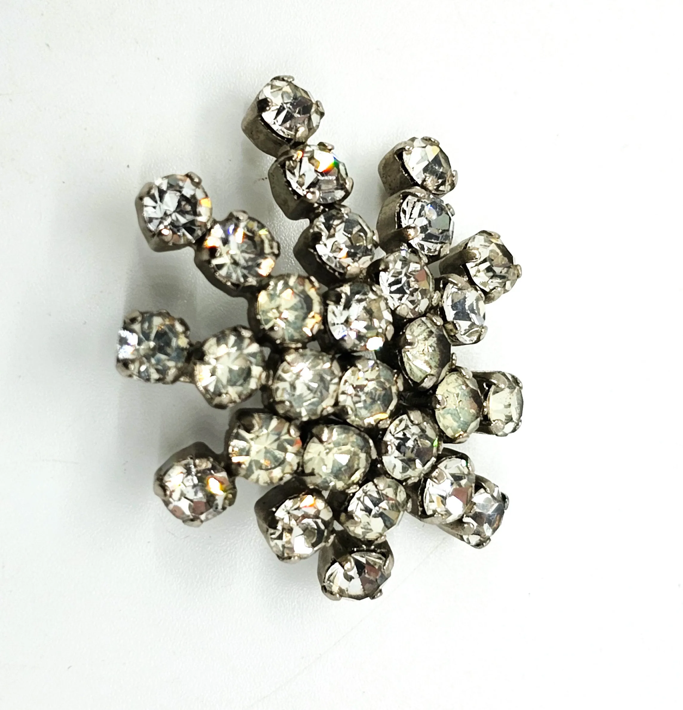 Atomic scatter clear rhinestone vintage retro 1960's brooch