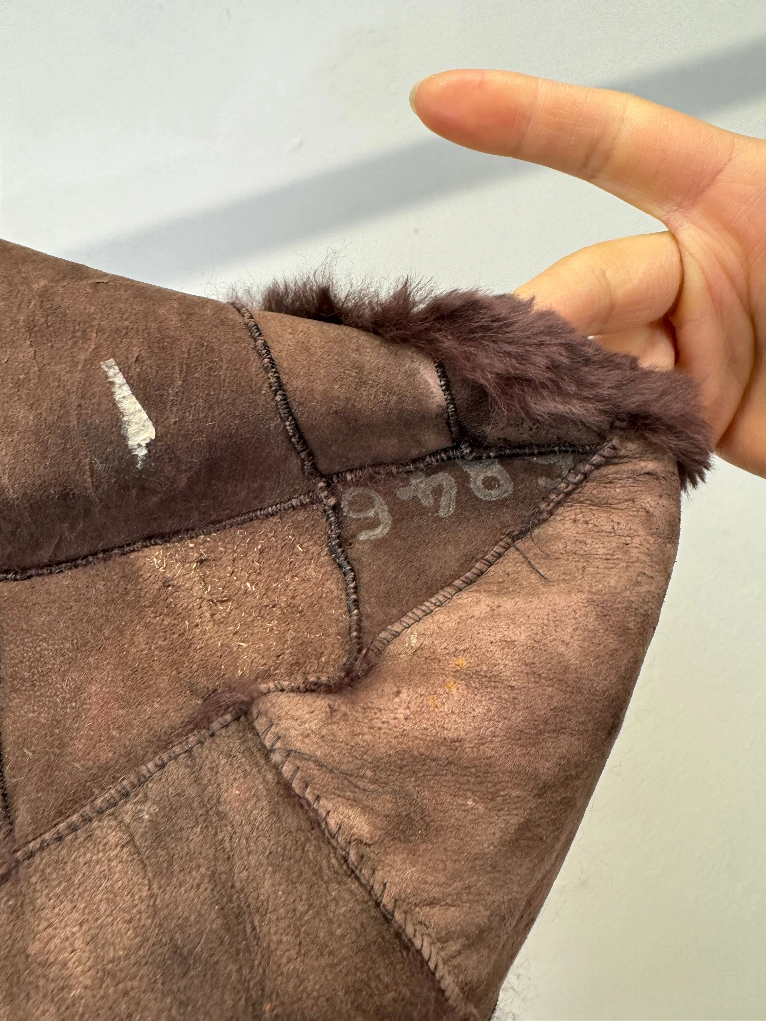 A/W1995 Maison Margiela fur patchwork leather top