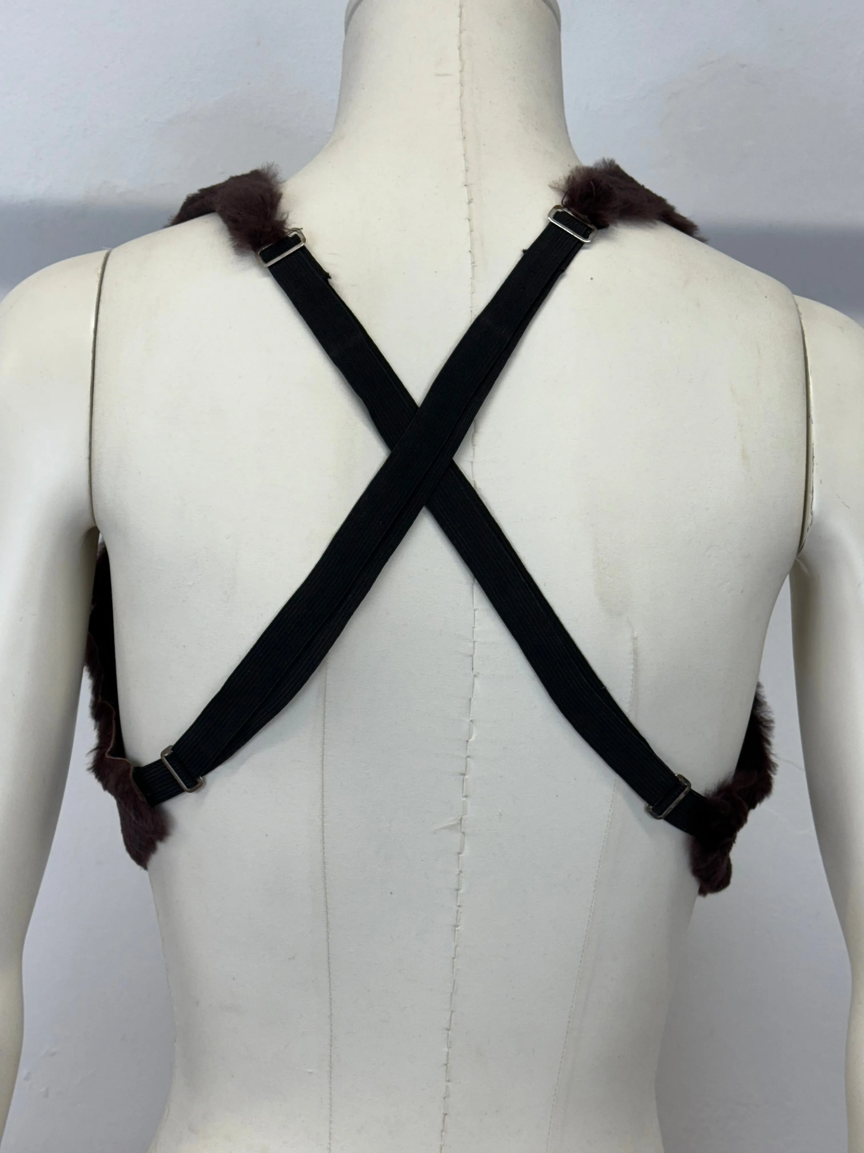 A/W1995 Maison Margiela fur patchwork leather top