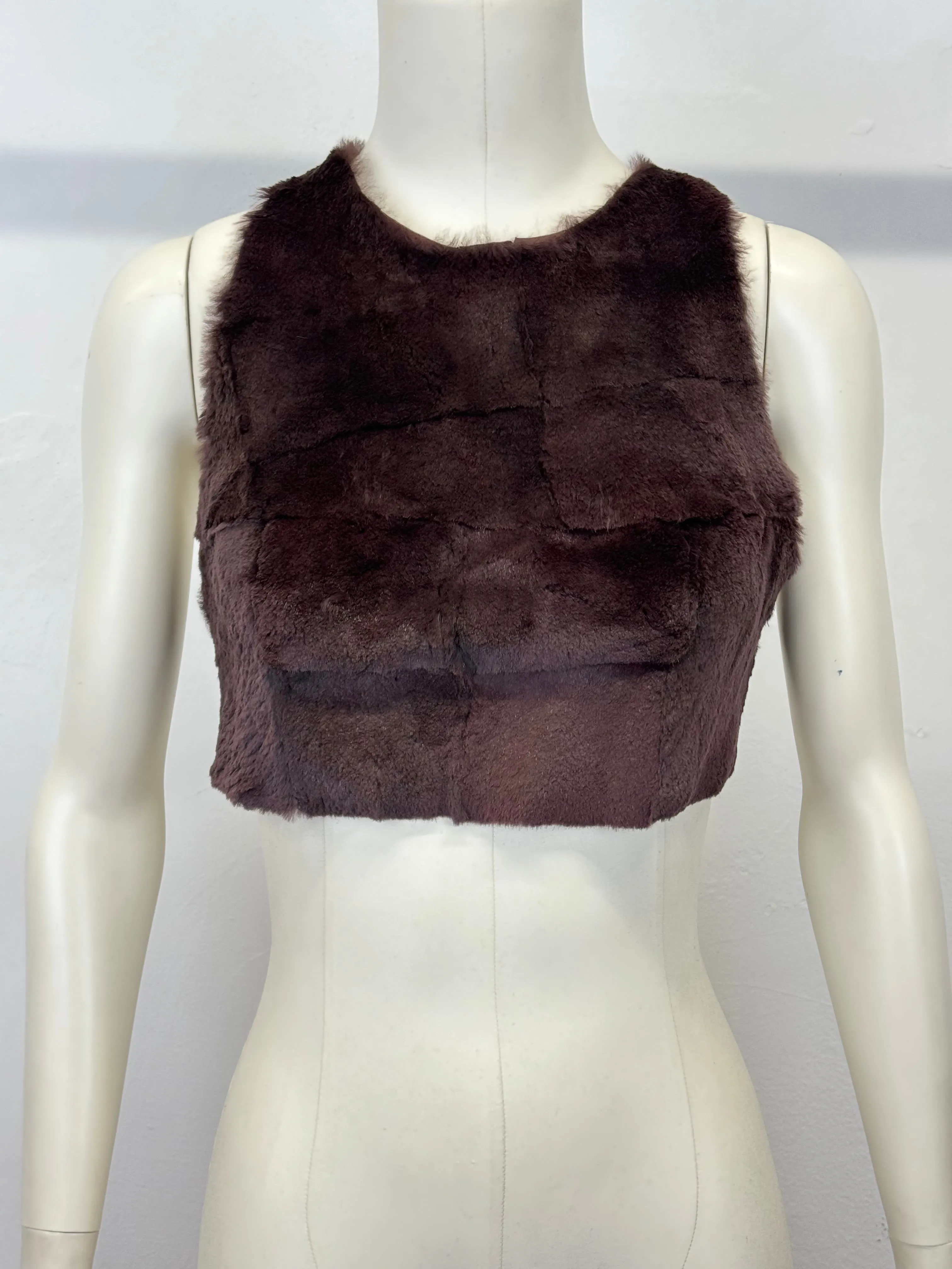 A/W1995 Maison Margiela fur patchwork leather top