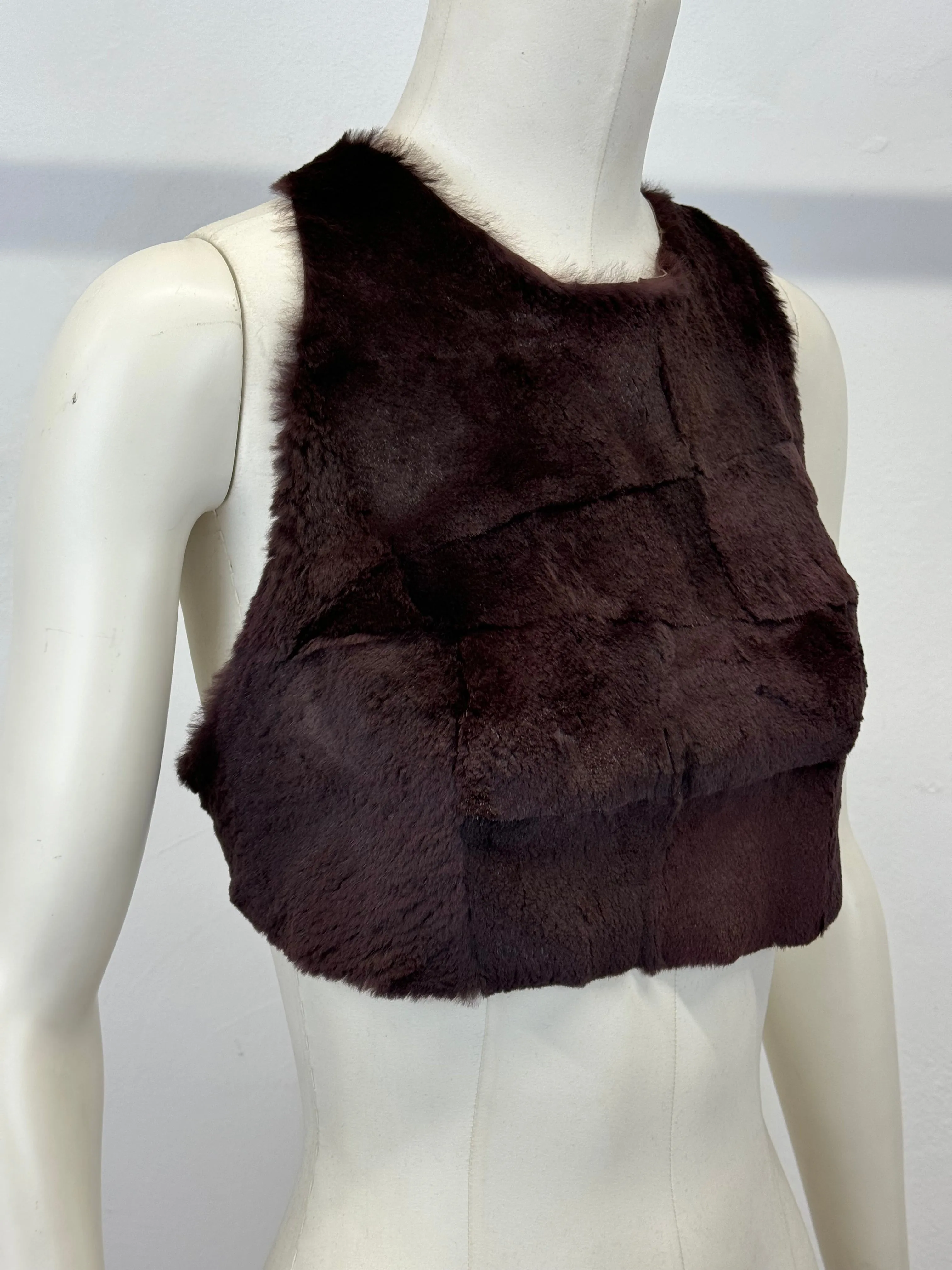 A/W1995 Maison Margiela fur patchwork leather top