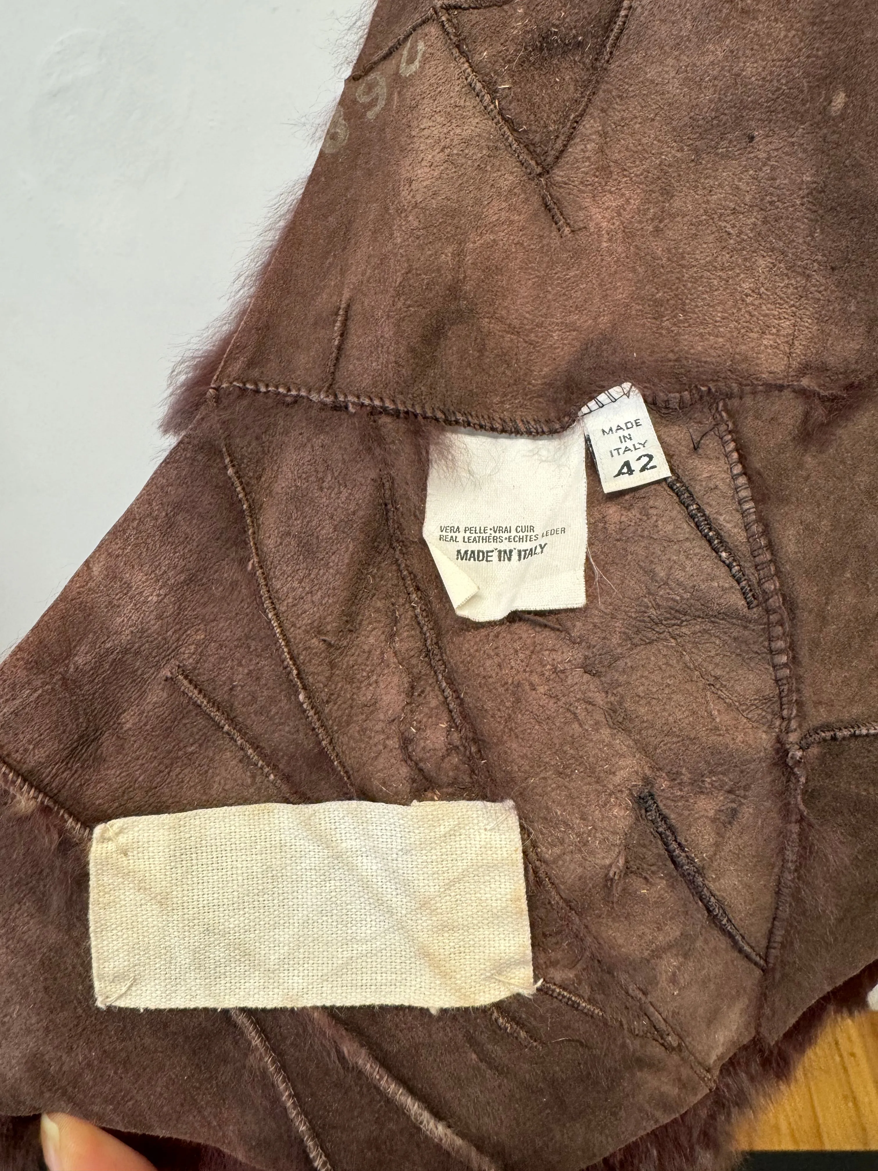A/W1995 Maison Margiela fur patchwork leather top