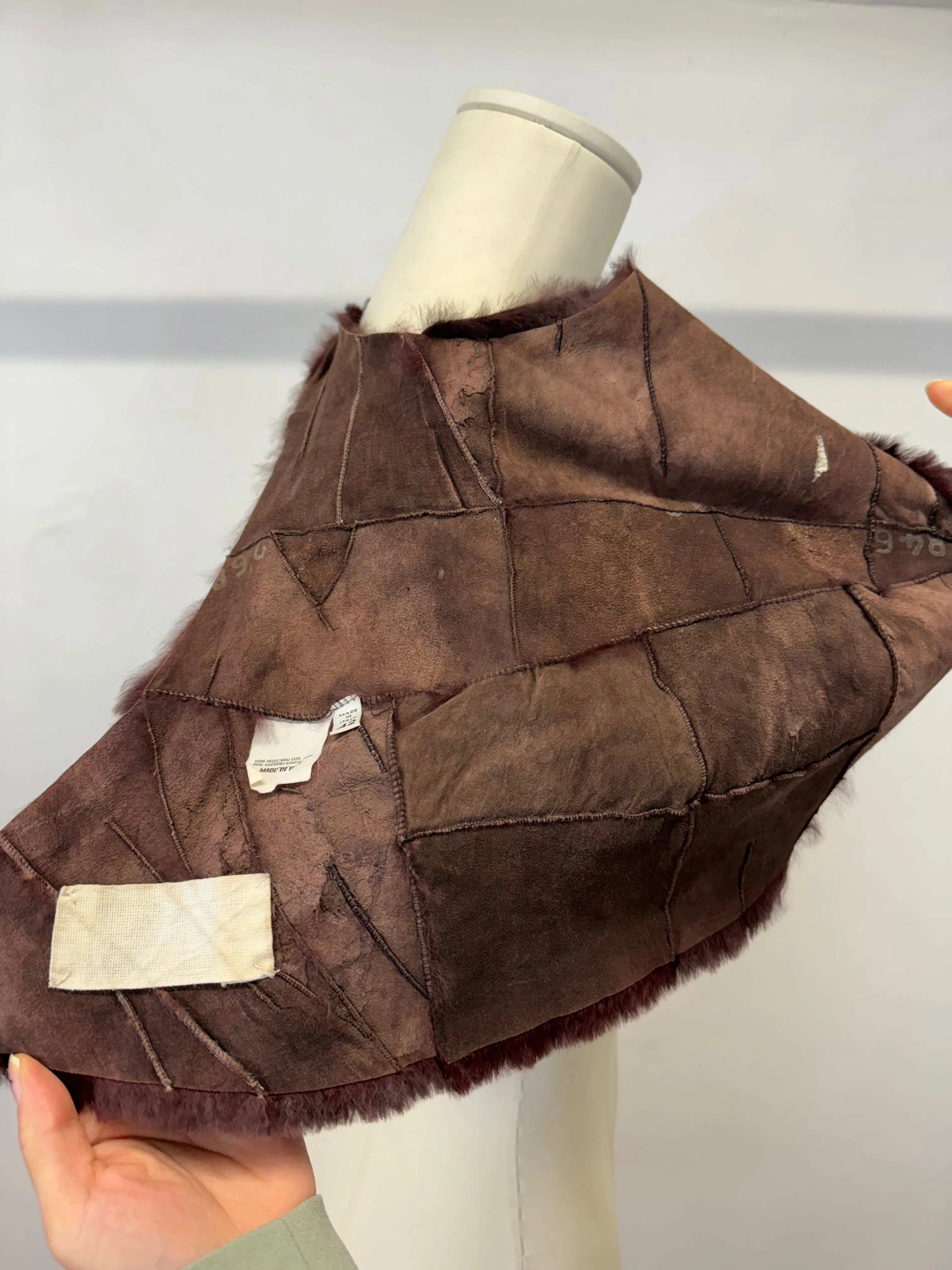 A/W1995 Maison Margiela fur patchwork leather top