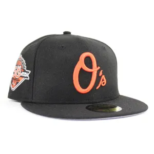 Baltimore Orioles 50TH Anniversary 1970 World Champ New Era 59Fifty Fitted Hat (Black Orange Gray Under Brim)