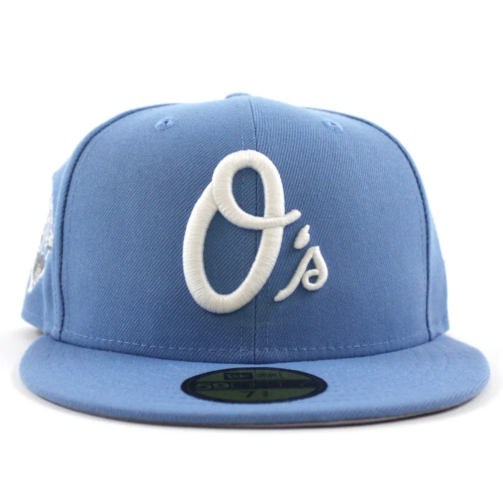 Baltimore Orioles 50th Anniversary 59Fifty New Era Fitted Hat (GITD Sky Blue Gray Under Brim)