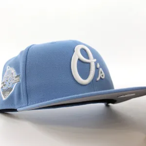 Baltimore Orioles 50th Anniversary 59Fifty New Era Fitted Hat (GITD Sky Blue Gray Under Brim)