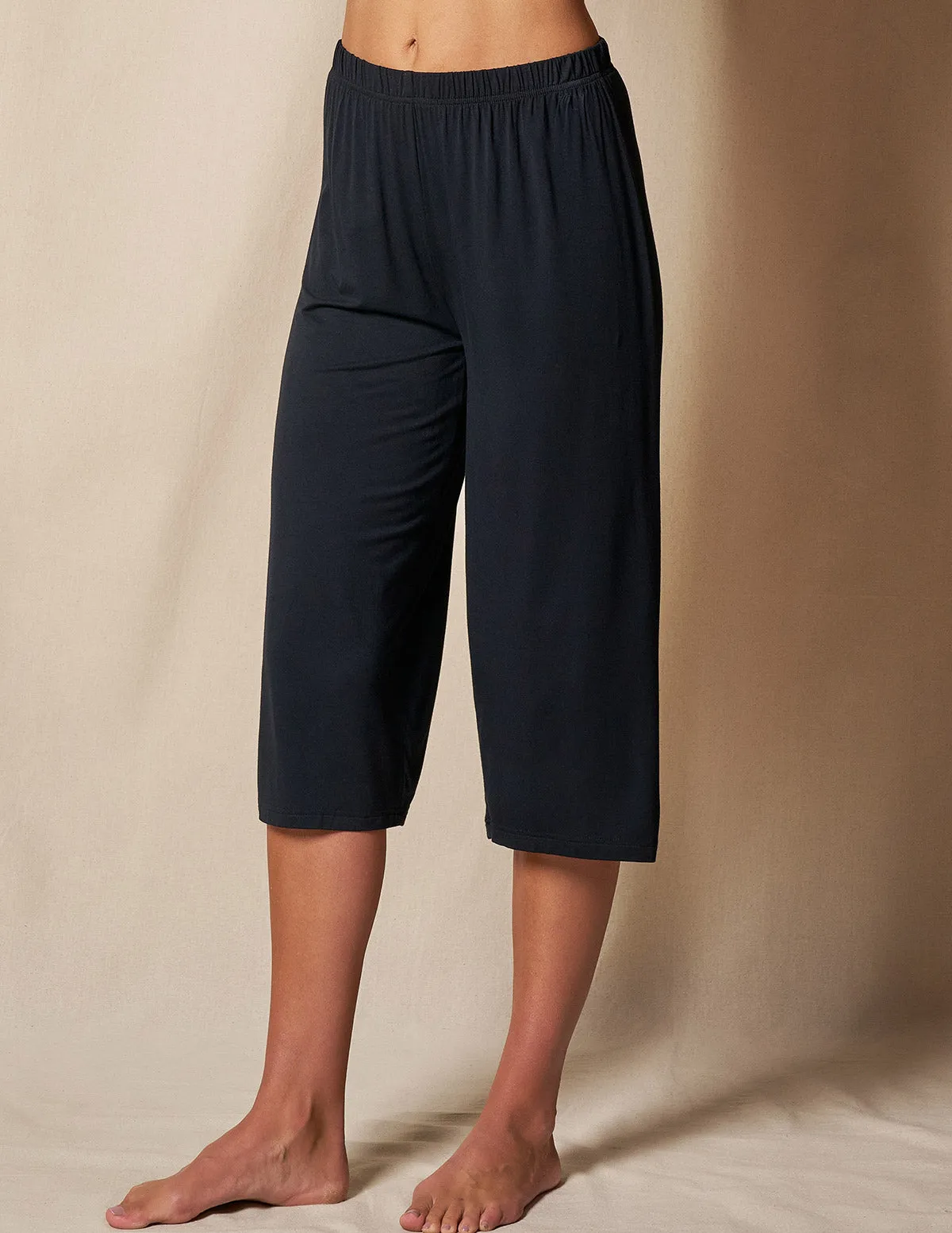Bamboo Capri Pajama Pants - Black