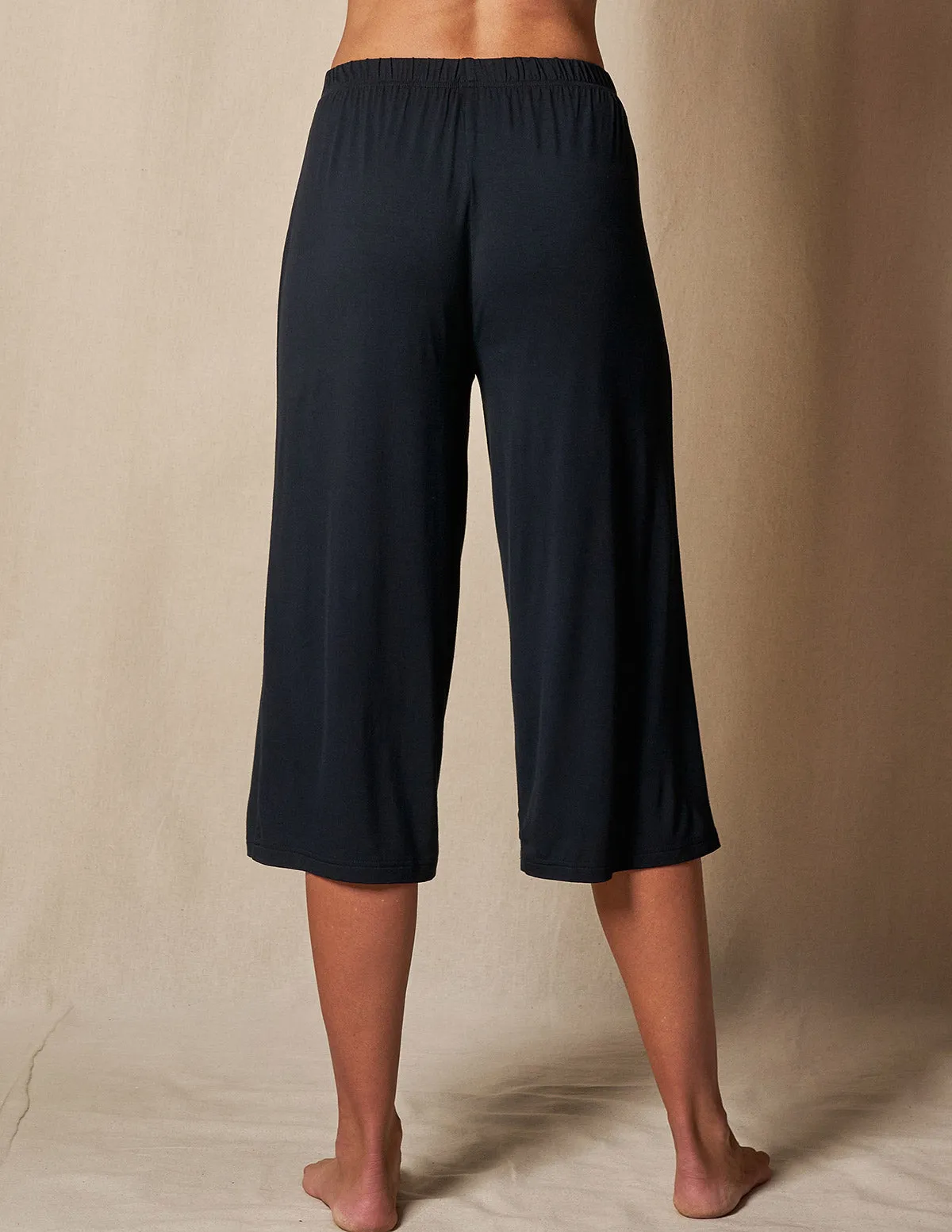 Bamboo Capri Pajama Pants - Black