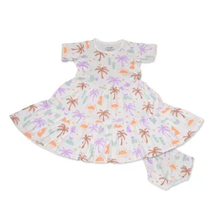 Bamboo Tiered Jersey Dress with Bloomer (Boho Surf Print)