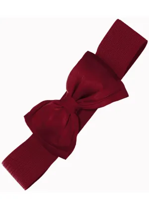 Banned Maria Bow 50's Retro Elastic Belt Burgundy