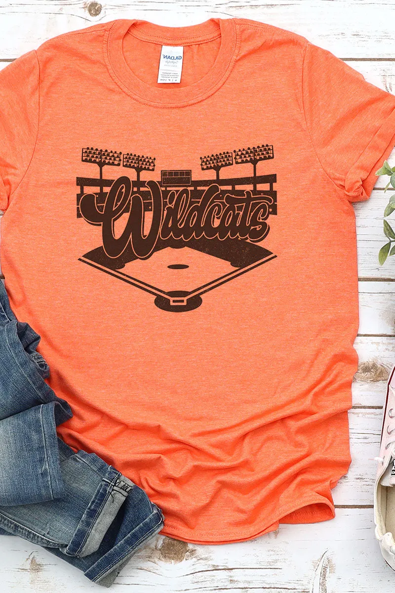 Baseball Diamond Wildcats Softstyle Adult T-Shirt
