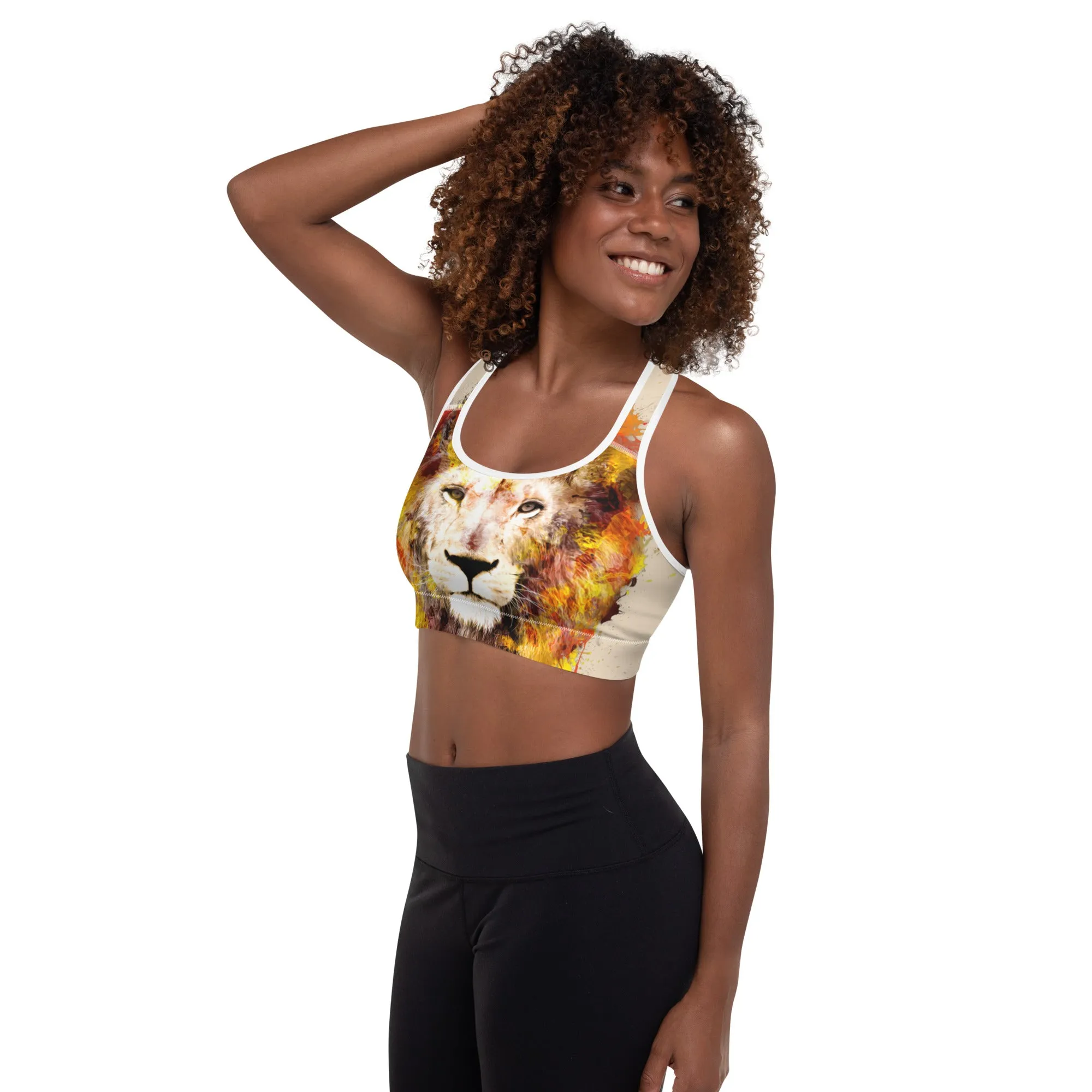 Beige/Lion Sports Bra