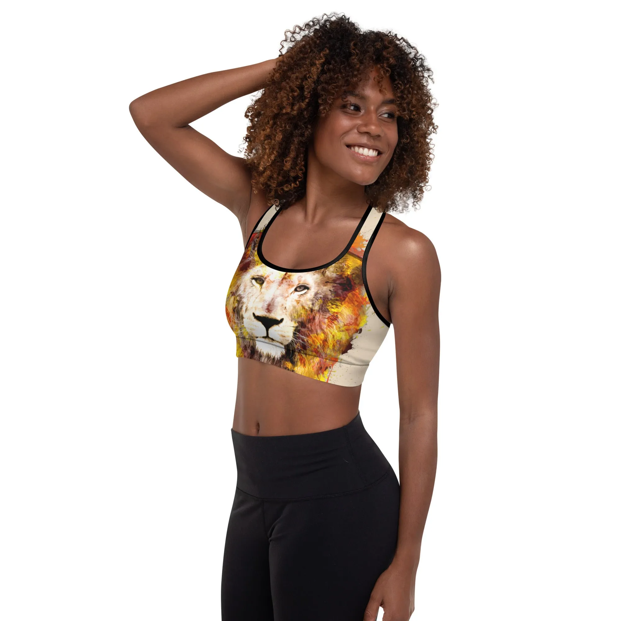Beige/Lion Sports Bra