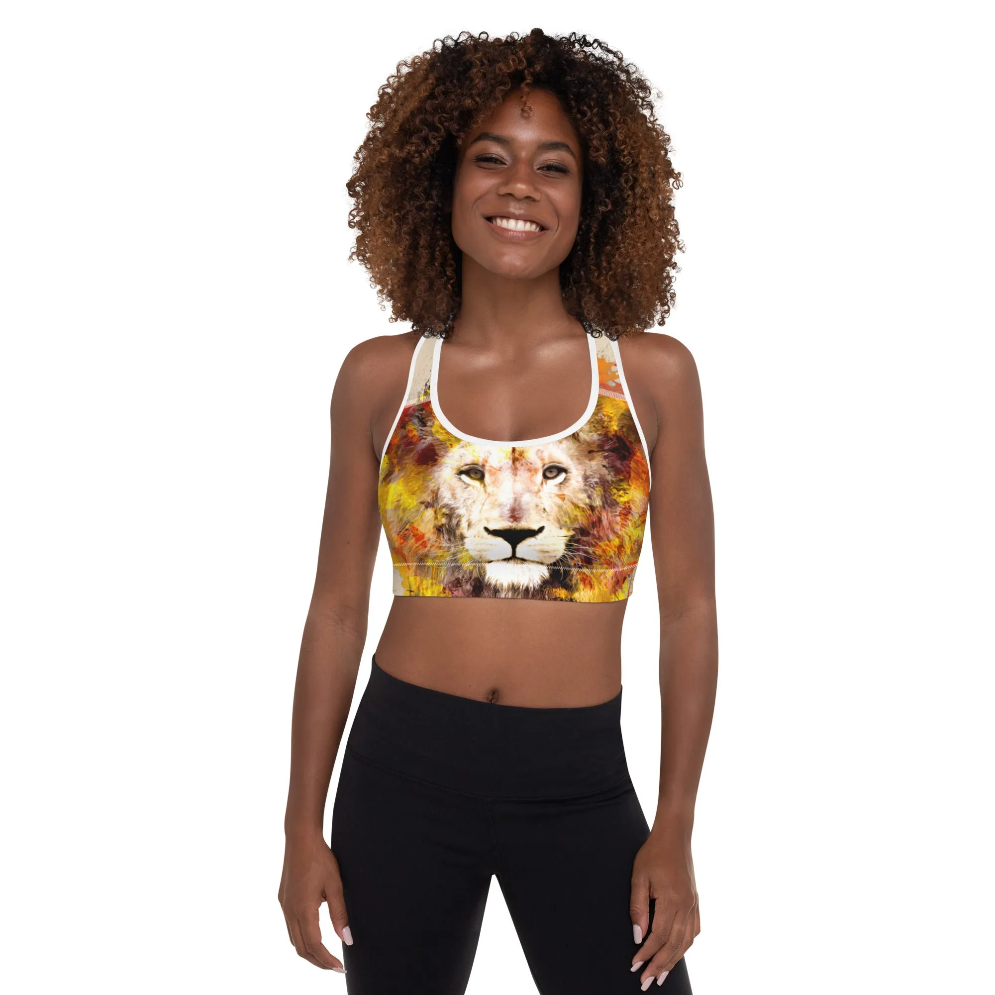 Beige/Lion Sports Bra