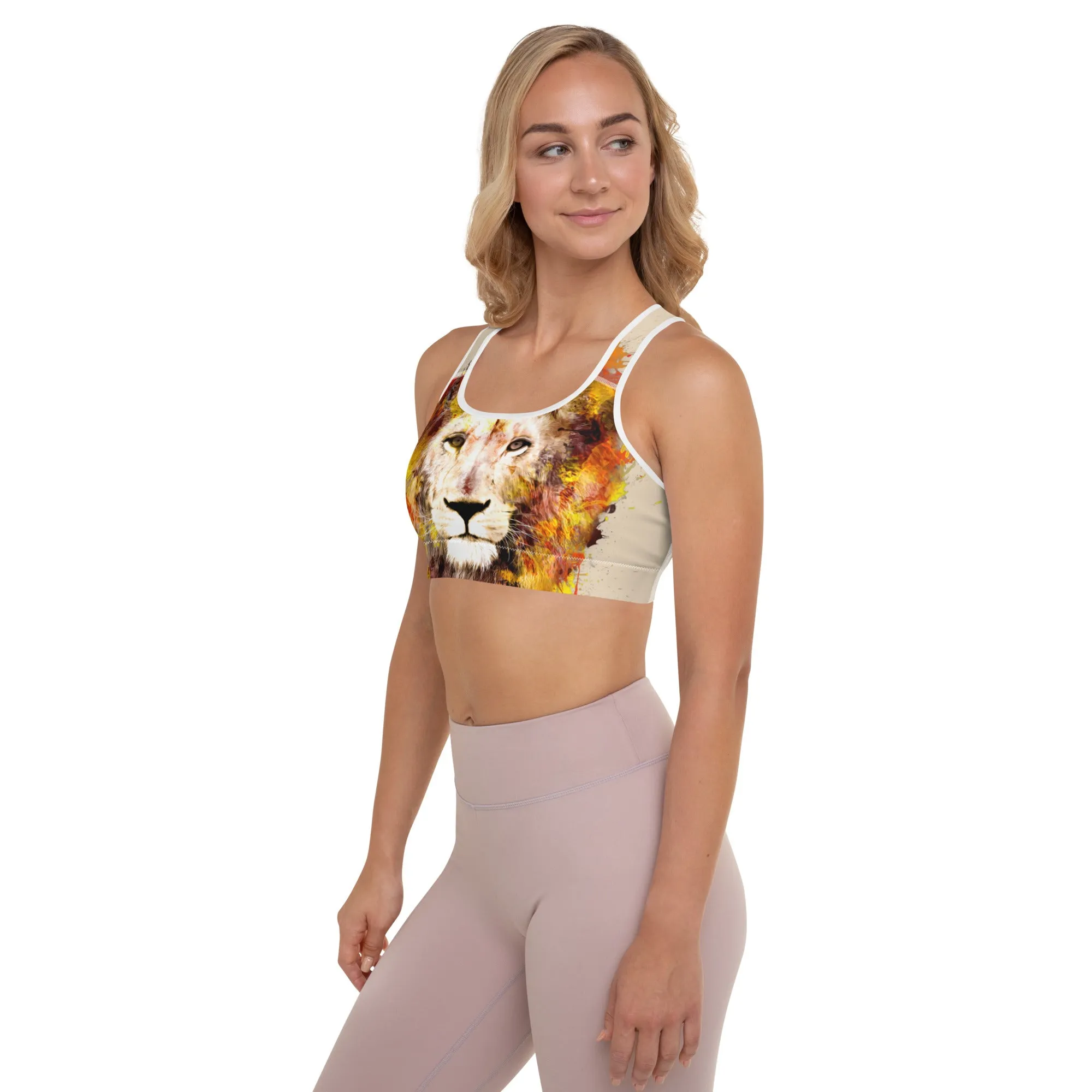 Beige/Lion Sports Bra