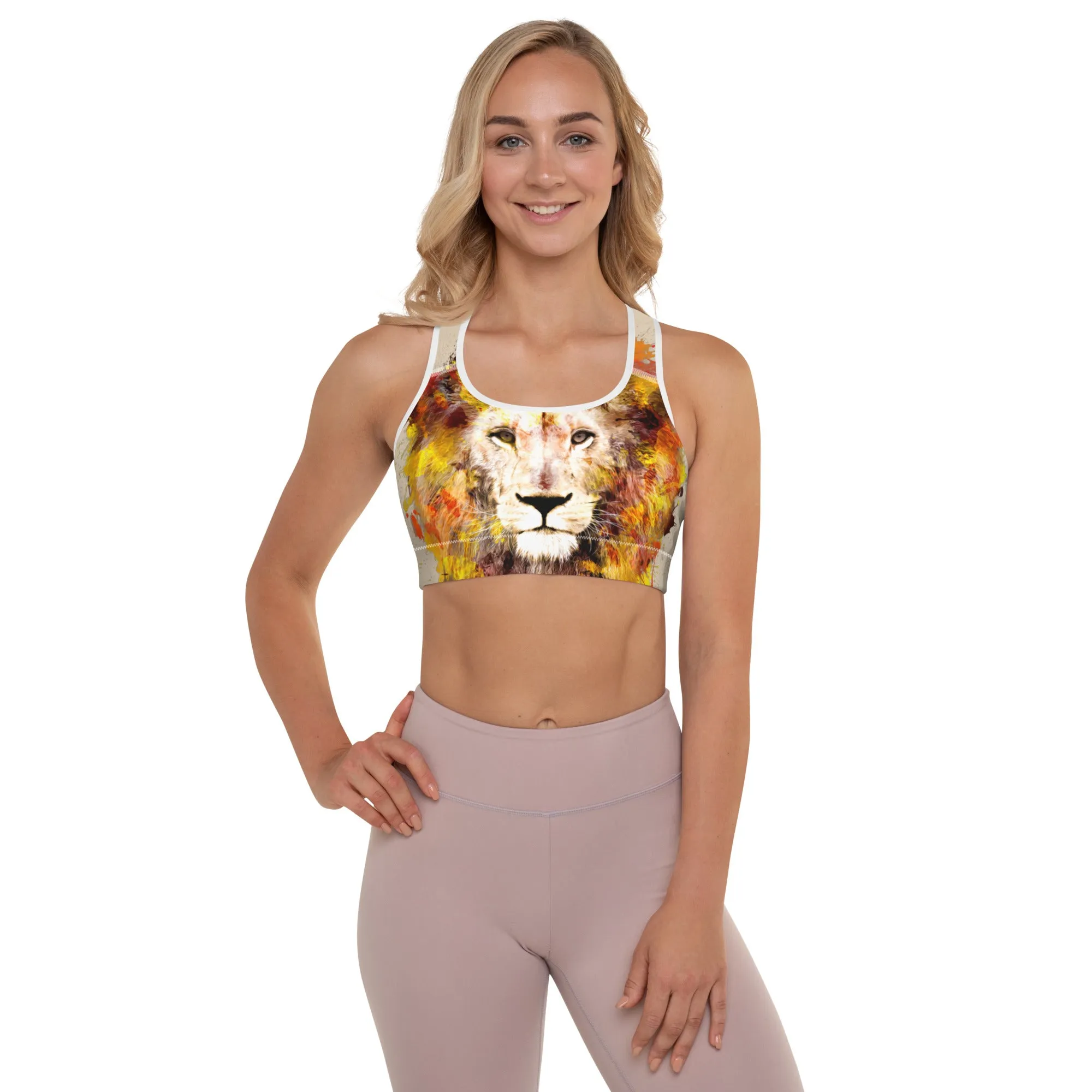 Beige/Lion Sports Bra