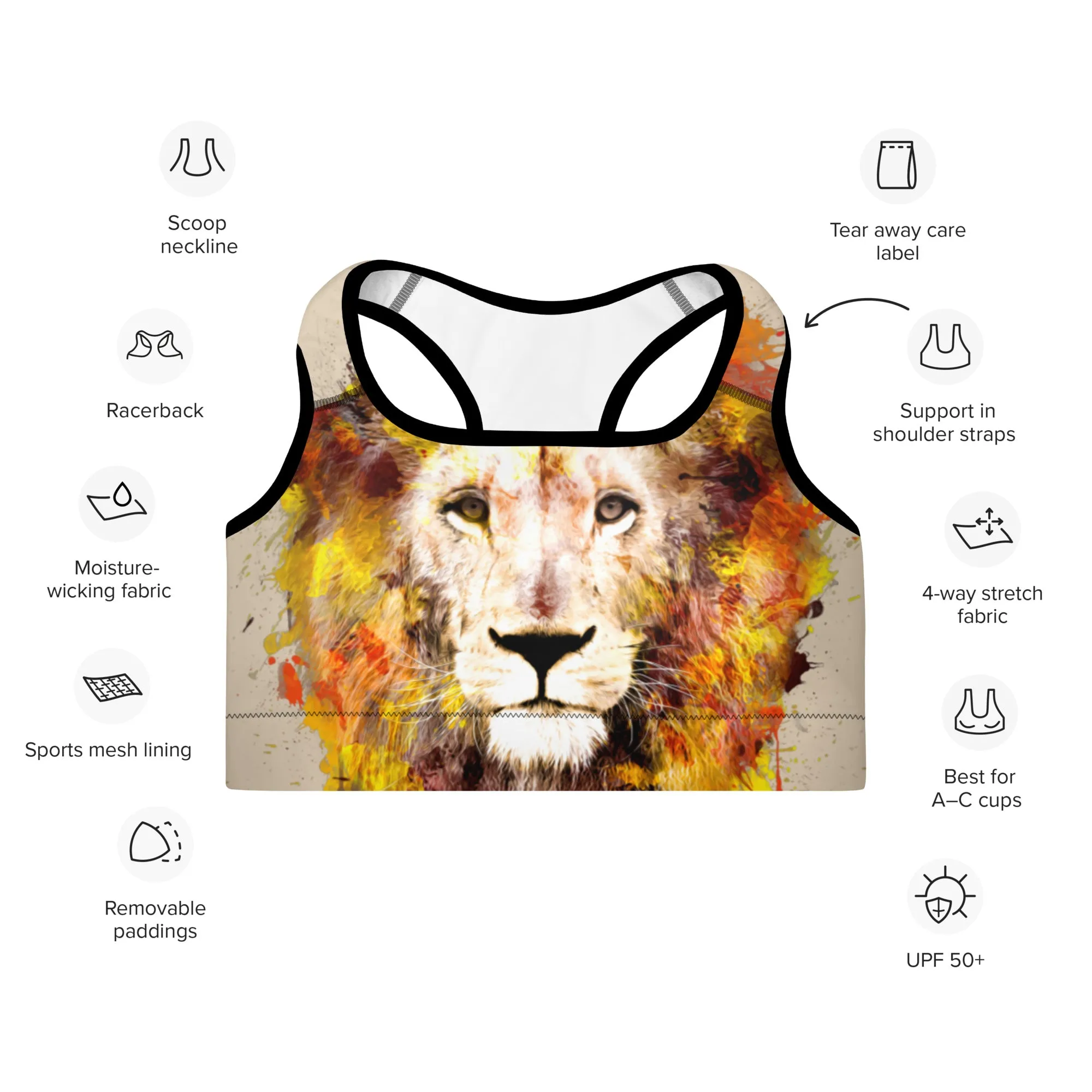 Beige/Lion Sports Bra