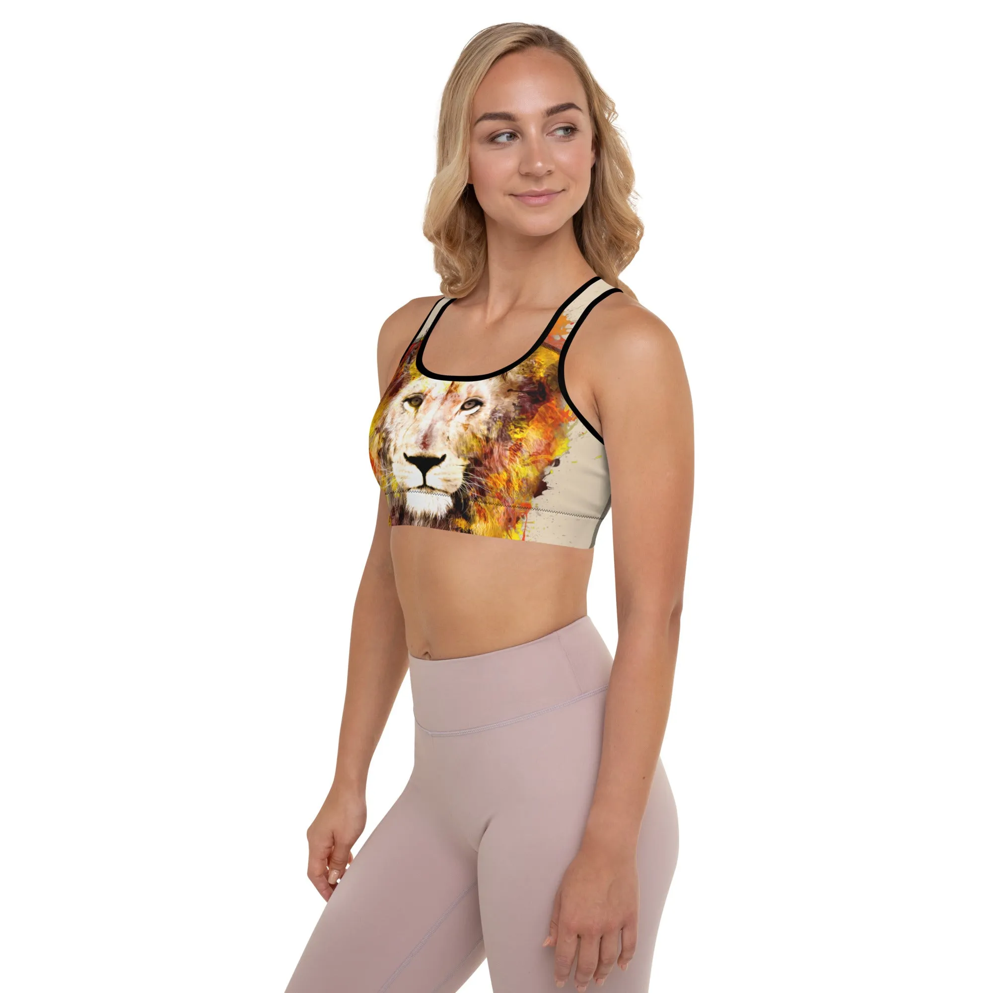 Beige/Lion Sports Bra